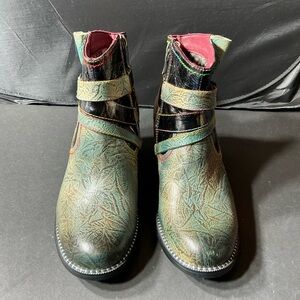 Multicolor Leather Ankle Boots